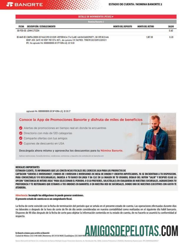 Mexico Banorte Bank St, Version 2 modelo